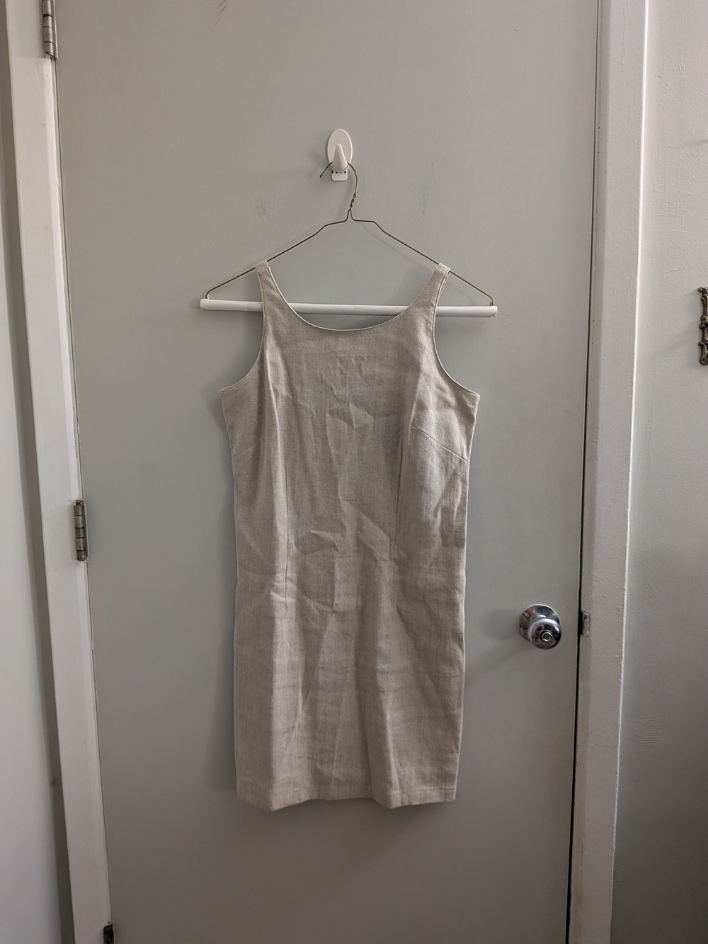 VTG 90s Liz Claiborne Linen Khaki Dress, Coastal Granddaughter Petite Minimalist